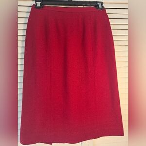 Talbots Wool Red Vented Skirt Size 10